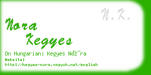 nora kegyes business card